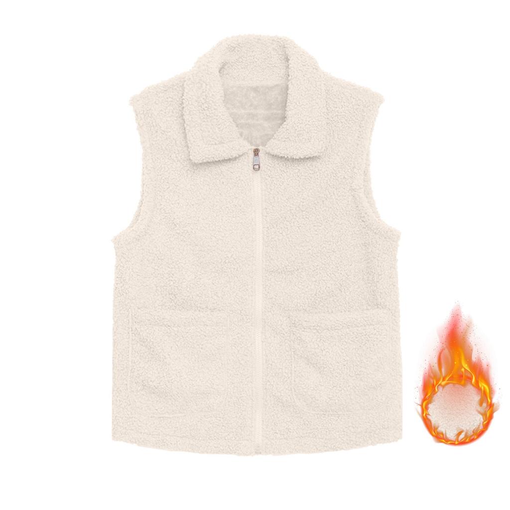 Fashionable Ladies Winter Temperament Lambswool Thickened Velvet Warm Vest