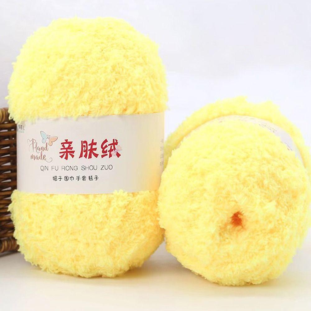 Yarn Crochet Hand Knitting Thick Line Fluffy Wool Yarn Towel Threads Scarf Sweater Coral Velvet