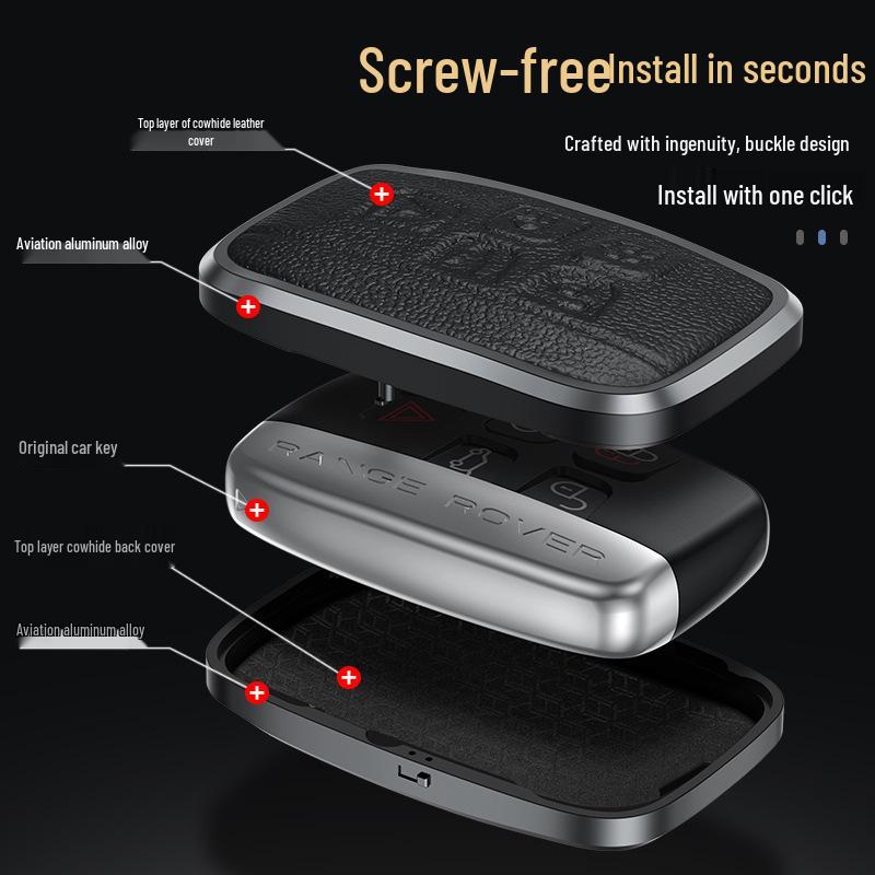 Key Case for Land Rover & Range Rover: Sport, Executive Edition, Discovery 4/5, Evoque, Defender Models