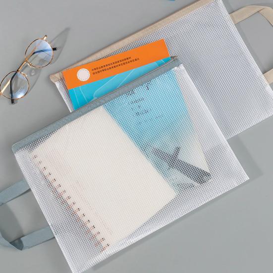 Сетчатый мешок на молнии формата А4, прозрачный пластиковый мешок для файлов, водонепроницаемая молния