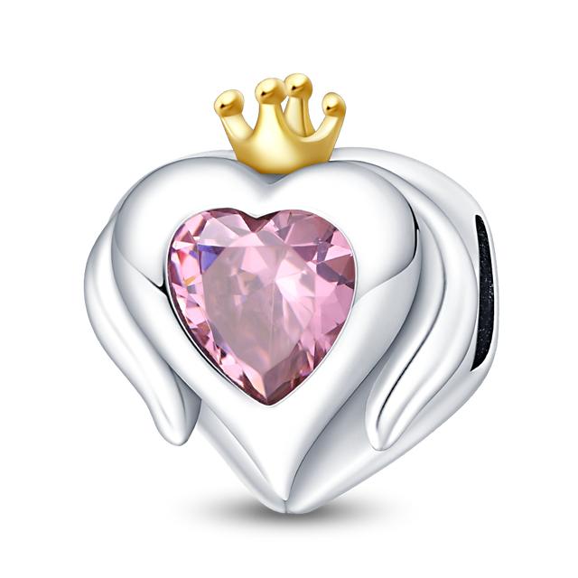 Стерлингового Серебра 925 пробы Love You Mom с двойным сердцем, висячие бусины с разрезом, подходят для оригинального модного браслета, сделай сам, для женщин, ювелирные изделия, подарок