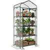 Foil Greenhouse Mini Plant House Cold Frame, 4 Shelves, 70 X 50 X 160 Cm, Transparent