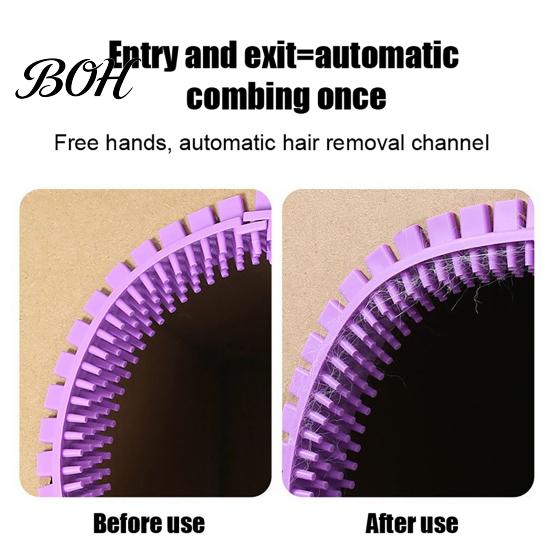 Friendly Cat Toy Self Groomer for Cardboard Boxes, DIY Grooming Brush Tunnel Ring, Hands-Free Massage Comb House Door Hole Hair Cleaner