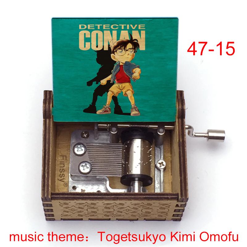Vintage Hand Crank Detective Conan Togetsukyo Kimi Omofu Music Box Engraved Toys Kids Birthday Return Gift