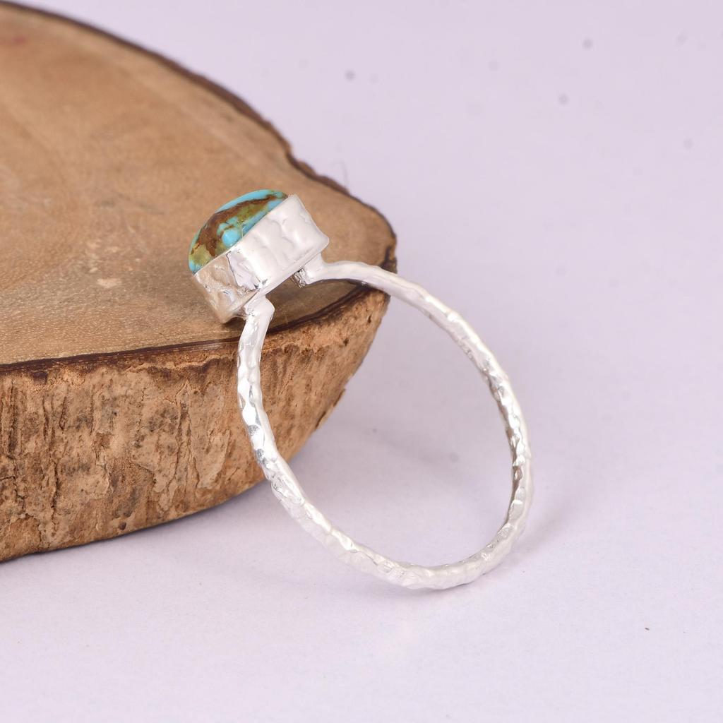 Натуральное кольцо с бирюзой Кингман, кольцо-band из стерлингового серебра 925 пробы, ювелирное изделие для женщин, особый подарок для нее, для любви, влюбленности и подруг.