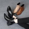2025 New Women's Boots Fashion Casual Leather Boots Pointed Toe Office Formal Shoes for Women Zipper Ankle Boots Botas De Mujer