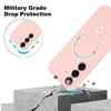 Coque pour Samsung Galaxy S26, Protection Silicone avec Support et Cercle Magnétique - Rose