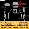 Для TOYOTA Corolla Cross 2026 Панель Приборной панели Навигация Автомобильный Интерьер Защитная пленка TPU Антицарапины Аксессуары