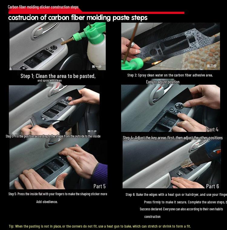 2021 BYD Tang Carbon Fiber Interior Stickers for Console, Gear Lever, and Door Protection.