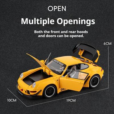 1:22 Сплав 993 RWB Shelby Cobra Модели Машинки Игрушки Колеса Точеные Миниатюрные Транспортные Средства со Светом Звуком Спортивная Машина Коллекция Сувениры