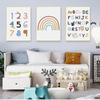 Nursery Wall Art Educational Painting Decorative Picture ABC Poster Alphabet Number Posters And Prints Rainbow Canvas Print Baby