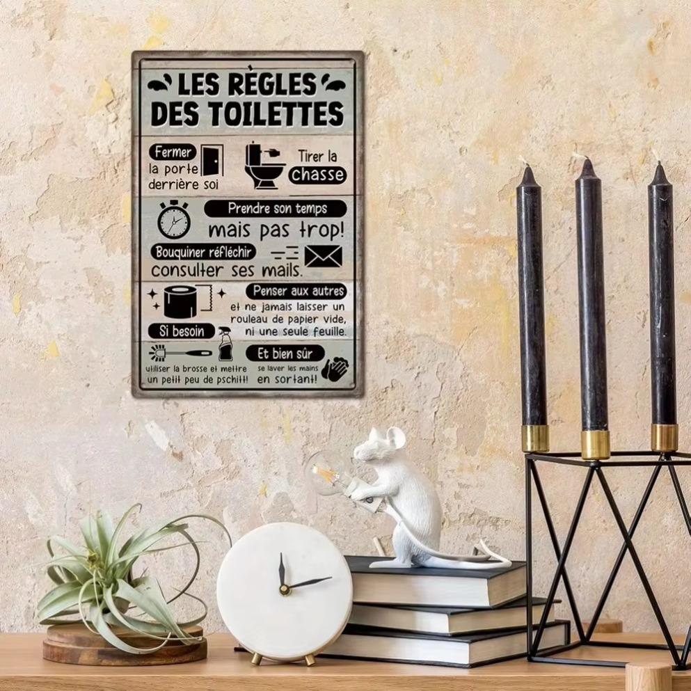 Putuo Decor 1 шт. Винтажная французская табличка «Правила туалета» Les Règles Des Toilettes Настенный декор для ванной комнаты Туалета