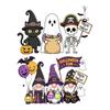 Статическая наклейка на стекло, многоразовые прилипающие элементы для окон без следов, праздничная наклейка на стекло с узором из Хэллоуинских гномов, волшебников, черных кошек, призраков, скелетов