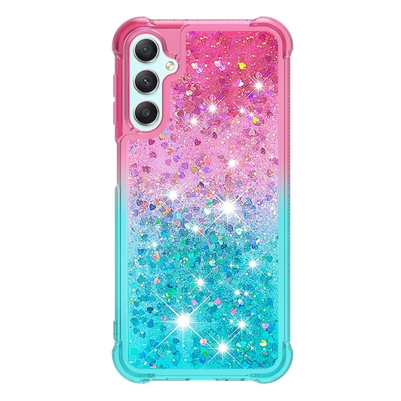 For Samsung Galaxy A54 5G SM-A546B Case Dynamic Quicksand Liqui Case for Samsung A 54 A34 A14 5G A24 A04S A04 A04E Phone Cover