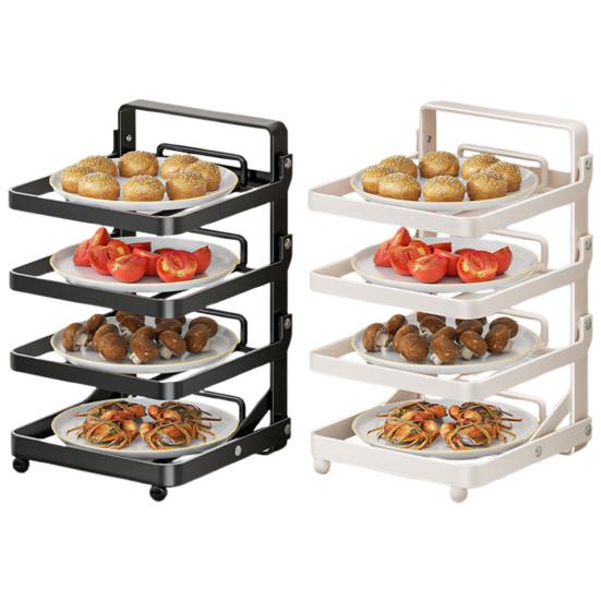 Настенная кухонная полка для хранения Органайзер для кастрюль и сковородок Высокая грузоподъемность Многослойная складная конструкция Сверхпрочная полка для кастрюль и сковородок