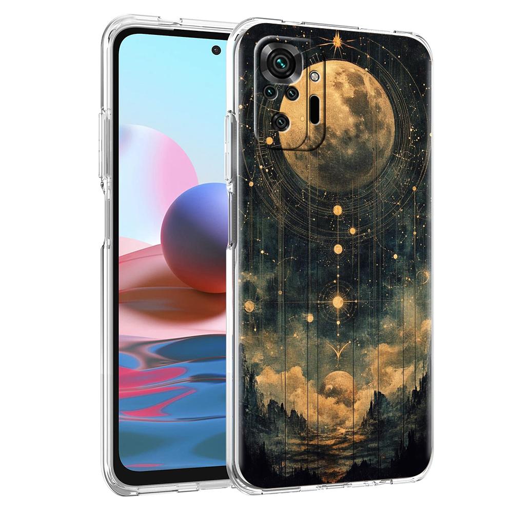 Прозрачный чехол для телефона для Redmi 14C 13C 10C 10 9 Note 13 12 11 K50 K40 Plus Pro 4G 5G Мягкий ТПУ Модный Рисунок Звездное Небо Звезды