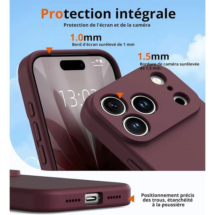 Coque pour iPhone 18 Pro, Protection Silicone Souple Doux Slim Anti-Rayures Bordeaux