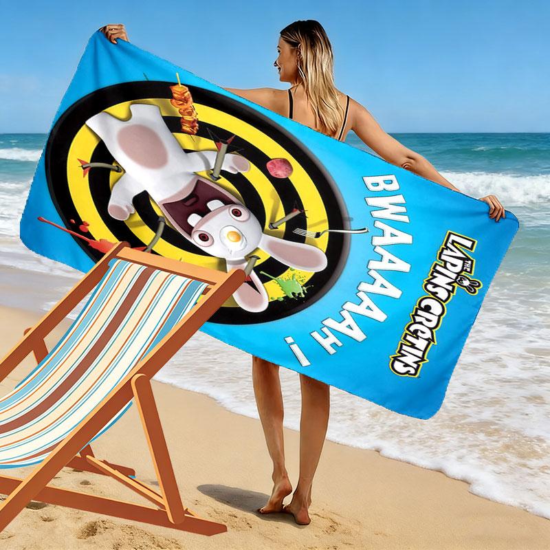 Rabbids Invasion Bliss Print Beach Towel, Large Soft Quick Dry Towel for Beach Camping Swimming