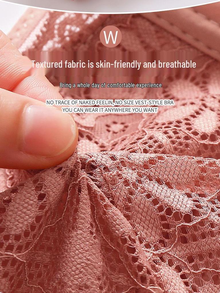 Кружевной бюстгальтер-бандо большого размера 2024 с боковой поддержкой – Минимизирует большую грудь для мам