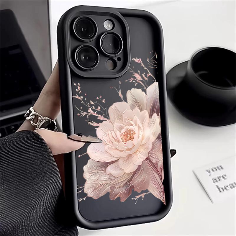 Чехол для iPhone 16 15 14 13 12 11 Pro Max Красивый Цветок Силиконовый ТПУ Чехол для Телефона Для iPhone 15 Чехлы
