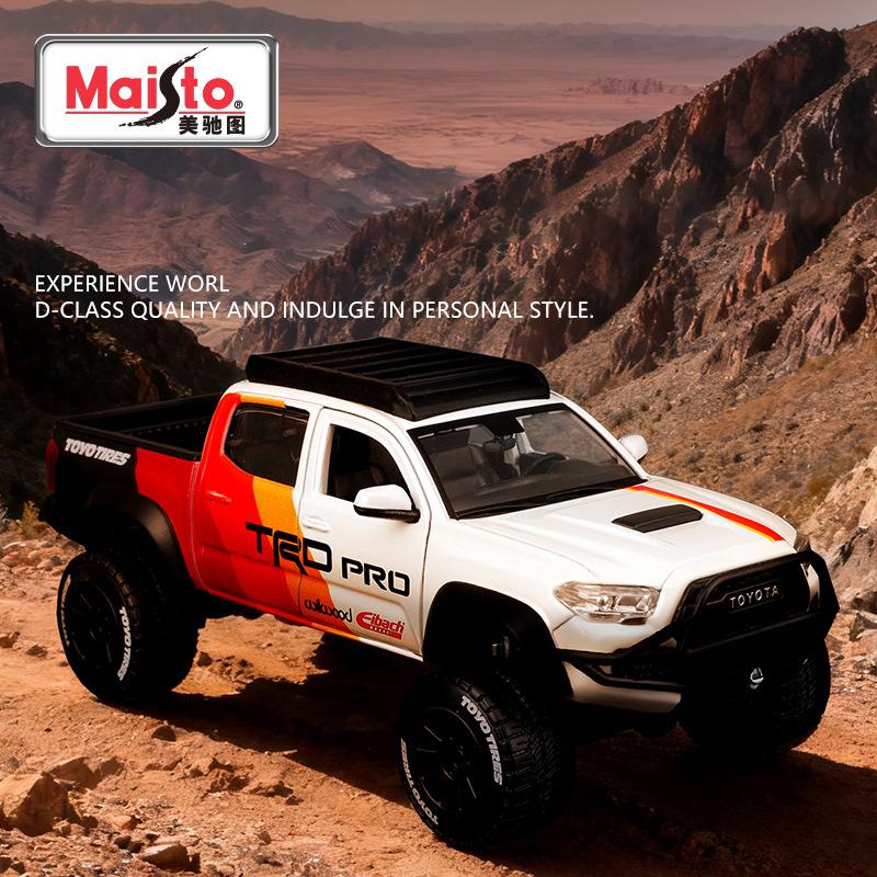 Майсто 1:27 Toyota Tacoma TRD PRO 2023 Литые модели автомобилей и игрушечные транспортные средства из сплава Модель автомобиля Масштабная миниатюрная модель автомобиля Для детей