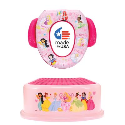 Disney Princess Essential Potty Training Set Soft Baby Step Stool "Loving Life" 2-Piece - Подушка, Обучающий, Безопасный, Легко моется