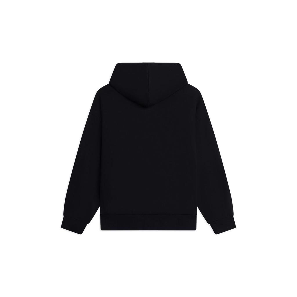 Li-Ning Маленькая нашивка с логотипом, толстовка с карманом-кенгуру, толстовка с длинными рукавами, топы унисекс, черный AWDSF73-4