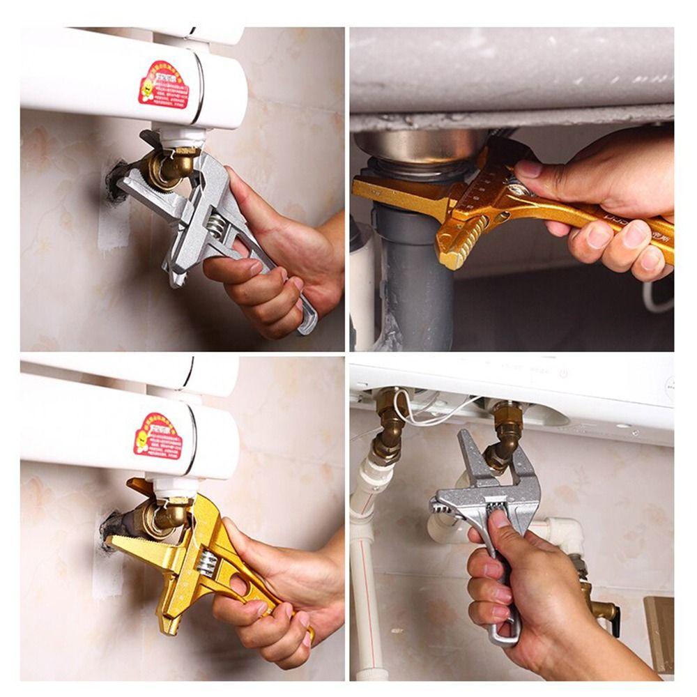 Large Opening Bathroom Pipe Spanner Adjustable Plumbing Wrench Adjustable Wrench  Toilet Sink