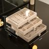 Шкатулка-органайзер для украшений выдвижного типа, 3-уровневый кейс для хранения с бархатной подкладкой, пылезащитный сундук для серег, ожерелий, колец, браслетов
