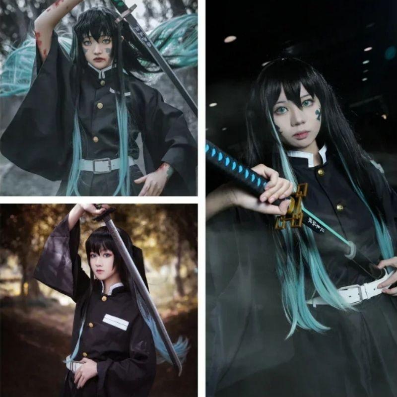 Аниме Kimetsu No Yaiba Токито Муичиро Косплей Костюмы Форма Кисацутай Парик Костюм на Хэллоуин Взрослые Дети