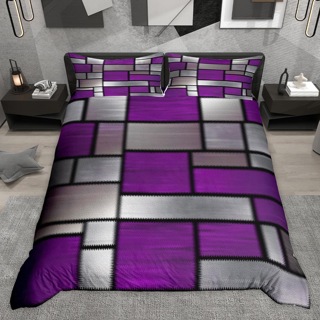 Comforter Homewish Contemporary Geometric Abstract Stripe Bedding Set Wave Lines Plaid Checkered Comforter Set