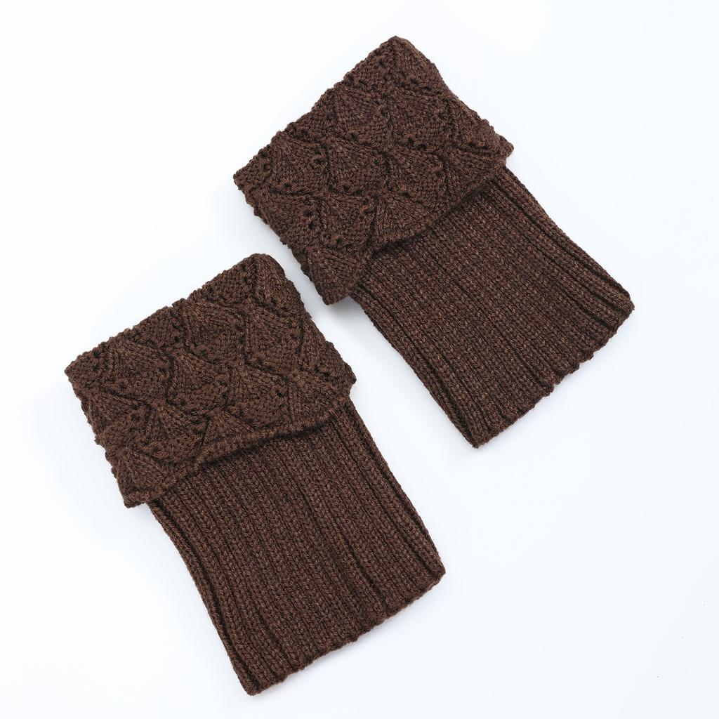 Вязаные короткие гетры с каймой, корейская версия, зимние женские чехлы для обуви, чехлы для ног, новые отворачивающиеся ажурные носки, гетры