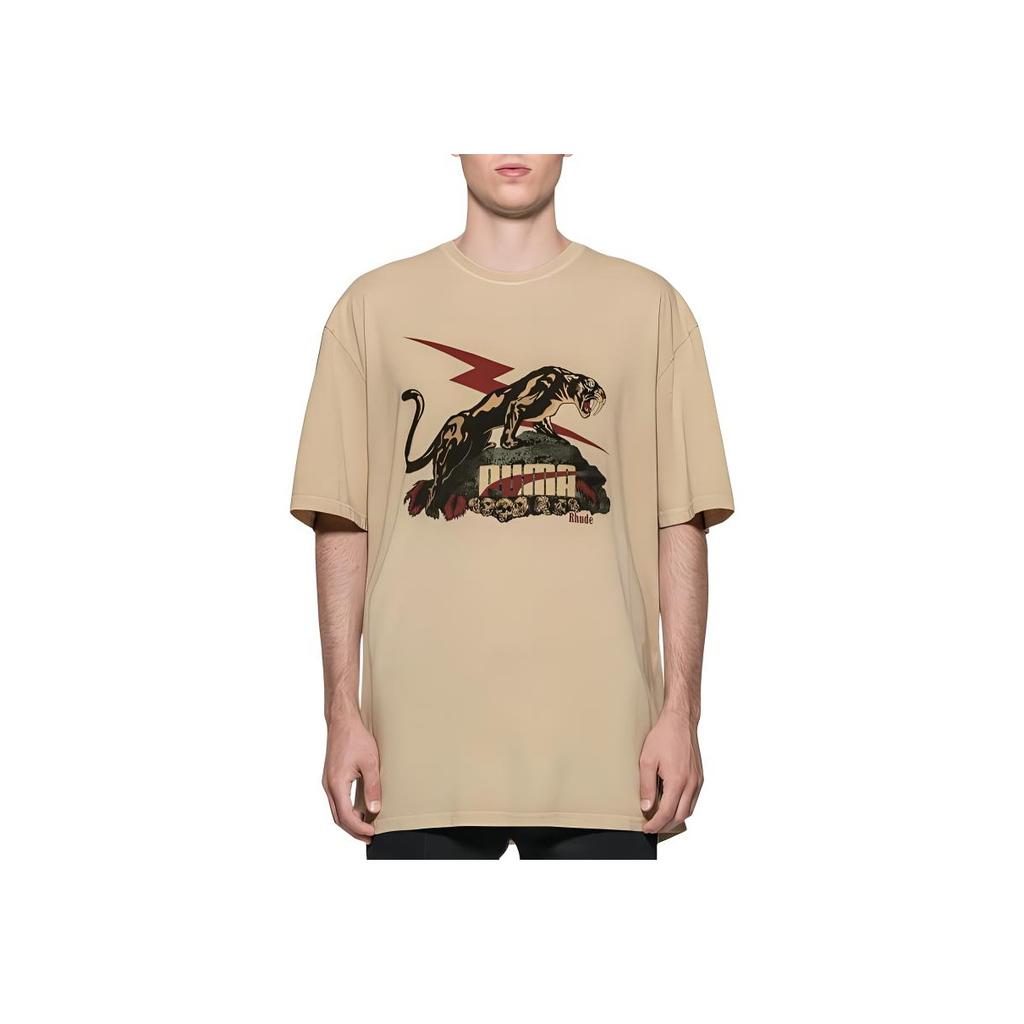 Puma Мужская футболка с коротким рукавом X RHUDE Collaborative, бежевая 595339-32