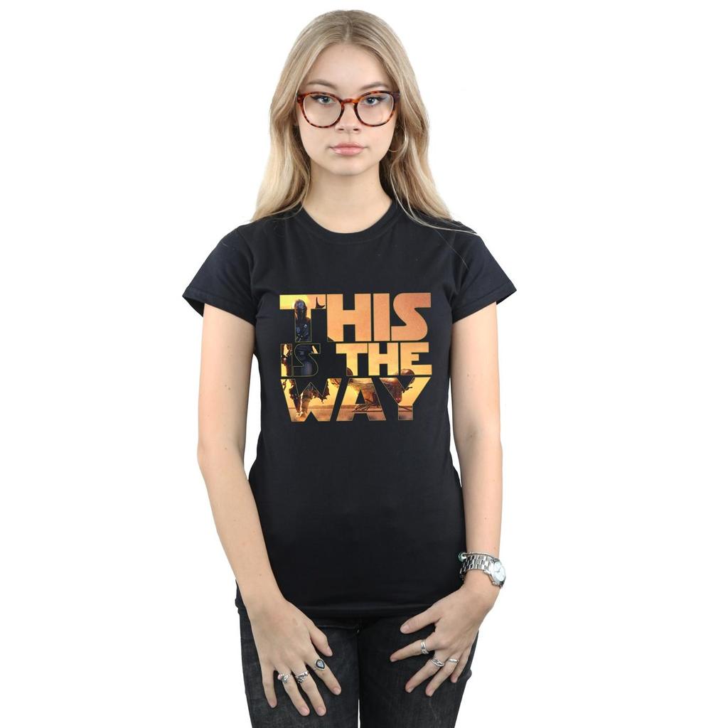 Star Wars Womens/Ladies The Mandalorian The Way Poster Text Cotton T-Shirt