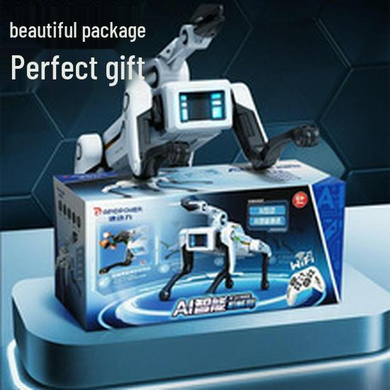 Умный робот-собака с ИИ, голосовым диалогом, дистанционным управлением, функцией звонка, подбором предметов и стреляющим пушками