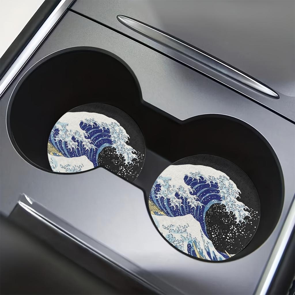 2 шт. Подушка для впитывания воды «Большая волна», амортизирующие аксессуары для дизайна интерьера автомобиля, подставка для стакана с водой для автомобиля и домашнего рабочего стола