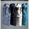 Down Cotton Waistcoat Men's Autumn and Winter Hooded Thickened Shoulders Workwear Vest Vest Jacket