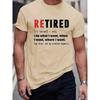 Интересное определение «Выход на пенсию» Мужская футболка с принтом Летняя повседневная футболка с коротким рукавом из хлопка Топ в подарок