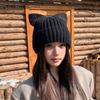 Шерстяная Шапка Кошачьи Ушки Защита Ушей Осень и Зима Теплая Холодная Шапка Мужская и Женская Милая Вязаная Шапка
