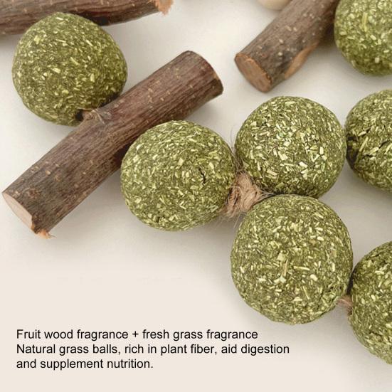 Игрушка для жевания хомяка, кролика, игрушки для жевания, коренной стержень для чистки зубов, здоровый травяной шарик, игрушка для хомяка, аксессуары для домашних животных