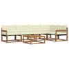 Outdoor Sofa Set with Cushions 6 Pcs Natural and Cream
