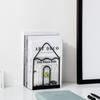 Sturdy Metal Bookends Hollow Document Holder Durable Desktop Bookshelf  Home
