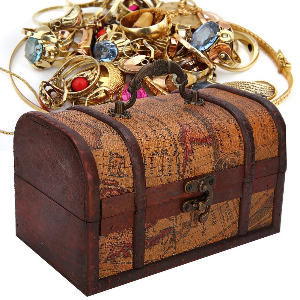 Винтажная коробка для хранения ювелирных изделий, деревянное украшение, пыленепроницаемая коробка-органайзер, чехол(Желтая карта S)