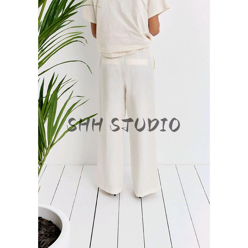 Spring New Women's Clothing French Simplicity Wind High Waist Fashion Casual Linen Blended Loose Pants 1259341