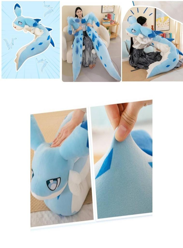 Customizable Blue Dragon Plush Toy With Pp Cotton Filling For Girls