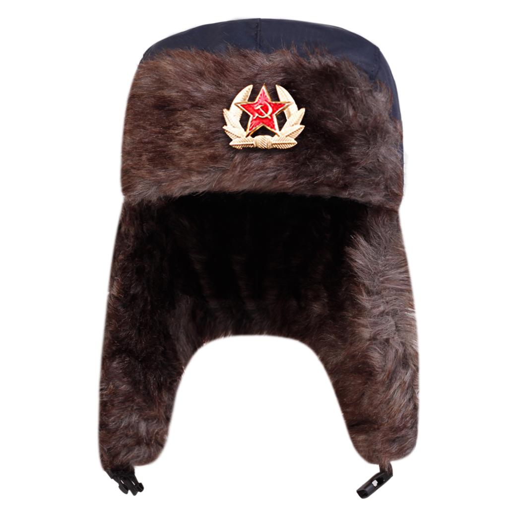 Winter Russian Coat of Arms Lei Feng Hat Men Outdoor Windproof and Cold Proof Bomber Hats Fashionable and Personalized Caps Cold Cap