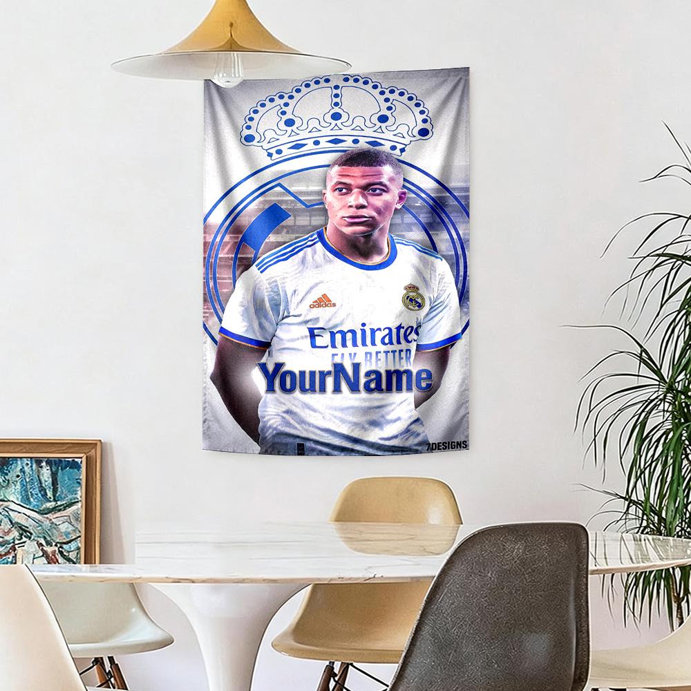 Mbappe Customize Text Tapestry Foldable Wall Tapestry Soft Durable Fabric Ideal for Meditation Room All-Season Use Unique Gift for Family Friends