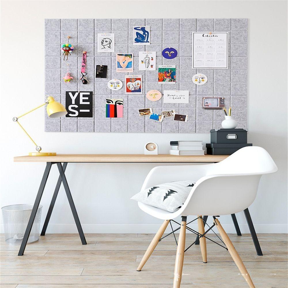 30x30cm Grid Felt Wall Panel Art Decorative Polyester Fiber Sound-absorbing Board Background Wall Display Board Display Board