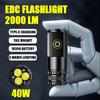 40W High Power 3 LED Mini LED Flashlight Portable EDC Torch TYPE-C Rechargeable IP68 Camping Lantern with Tail Magnet