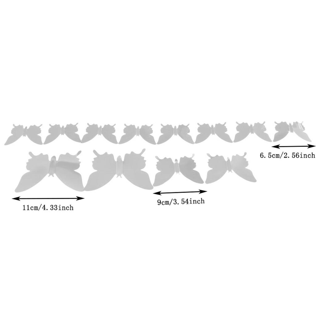 12Pcs/Set Modern 3D Mirror Acrylic Butterfly Home Decoration DIY Art Wall Stickers